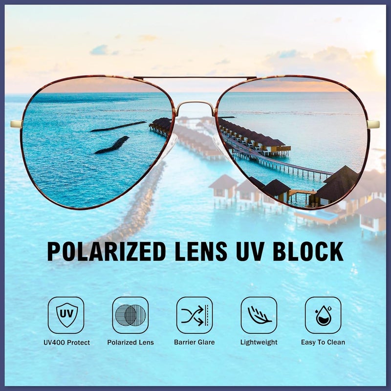 WOWSUN Classic Polarized Aviator Sunglasses for Women Men - Image 4
